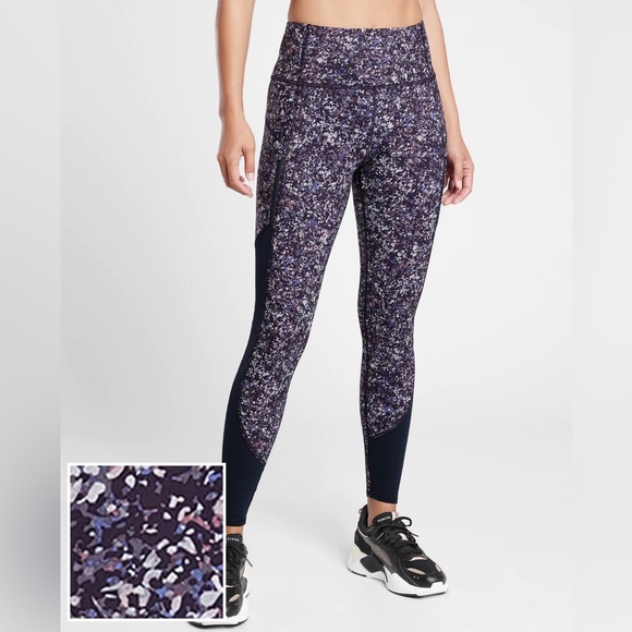 Athleta Pants - Athleta Rainier Printed Mesh Tight Athletic Leggings size 2X